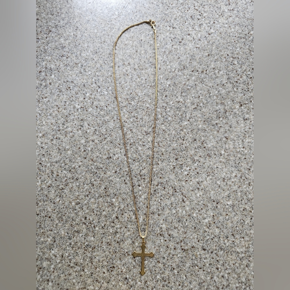 Vintage Costume Gold Cross Necklace